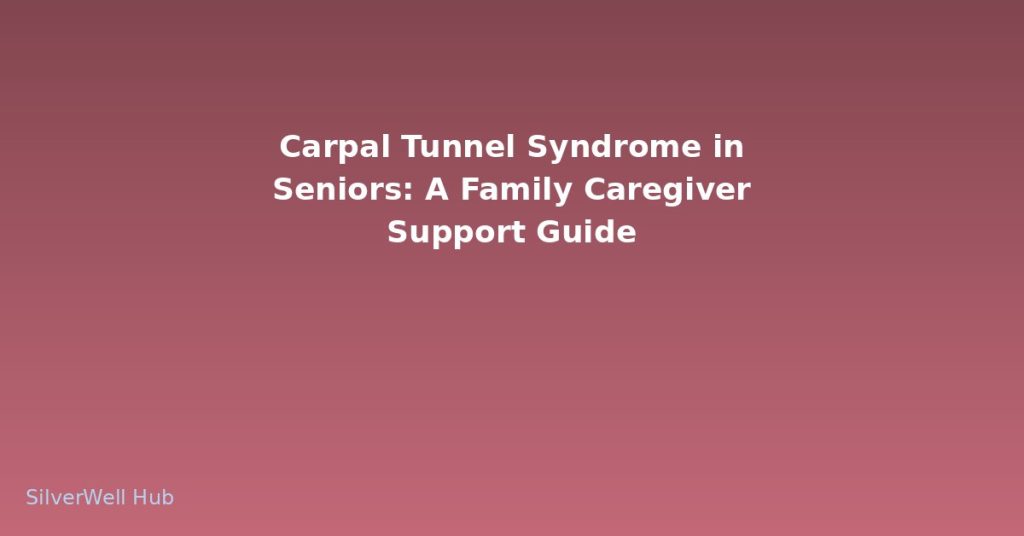 Carpal Tunnel Syndrome in Seniors: A Family Caregiver Support Guide