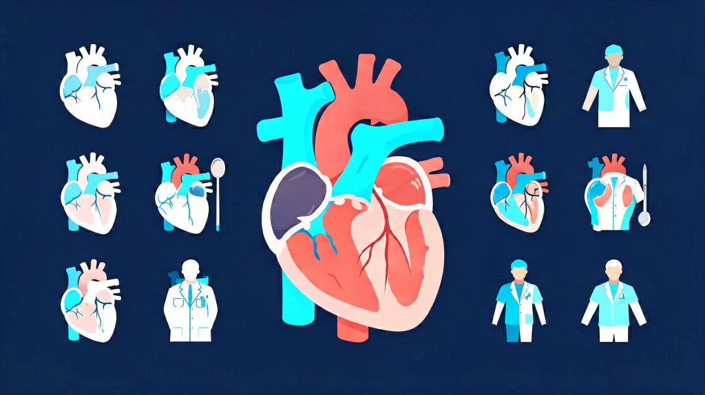 Heart Disease in Seniors - Medical illustration of heart health
