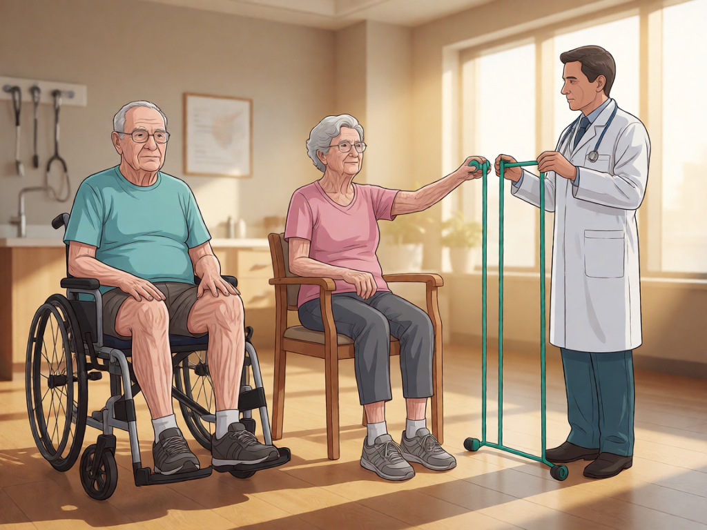 Senior health guide about Chair Exercises for - medical illustration