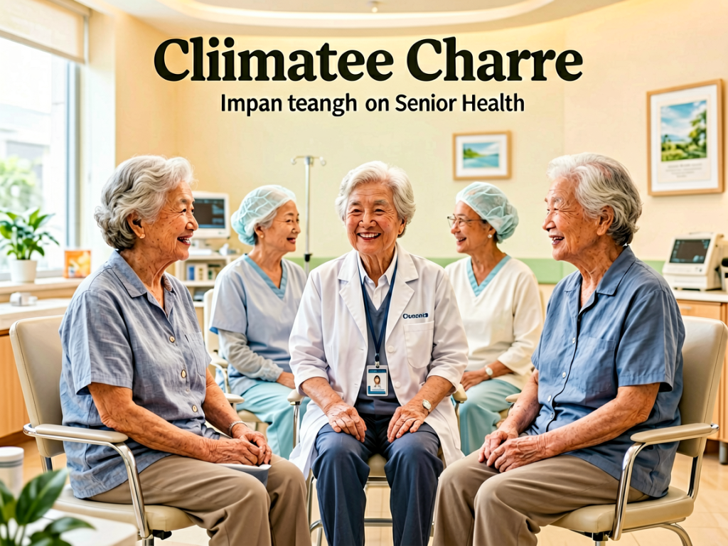 Senior health guide about Climate Change Impact - medical illustration