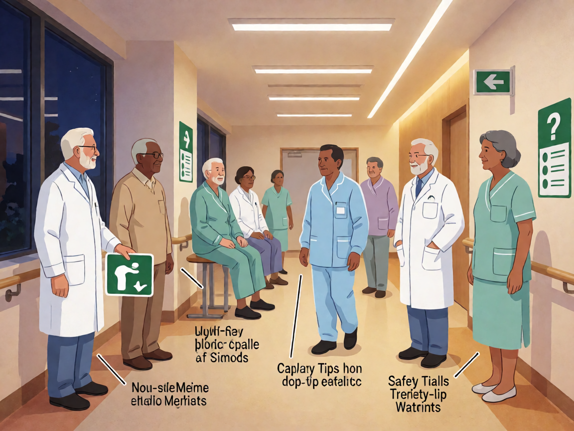 Senior health guide about Nighttime Lighting for - medical illustration