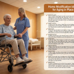 Senior health guide about Home Modification Ideas - medical illustration