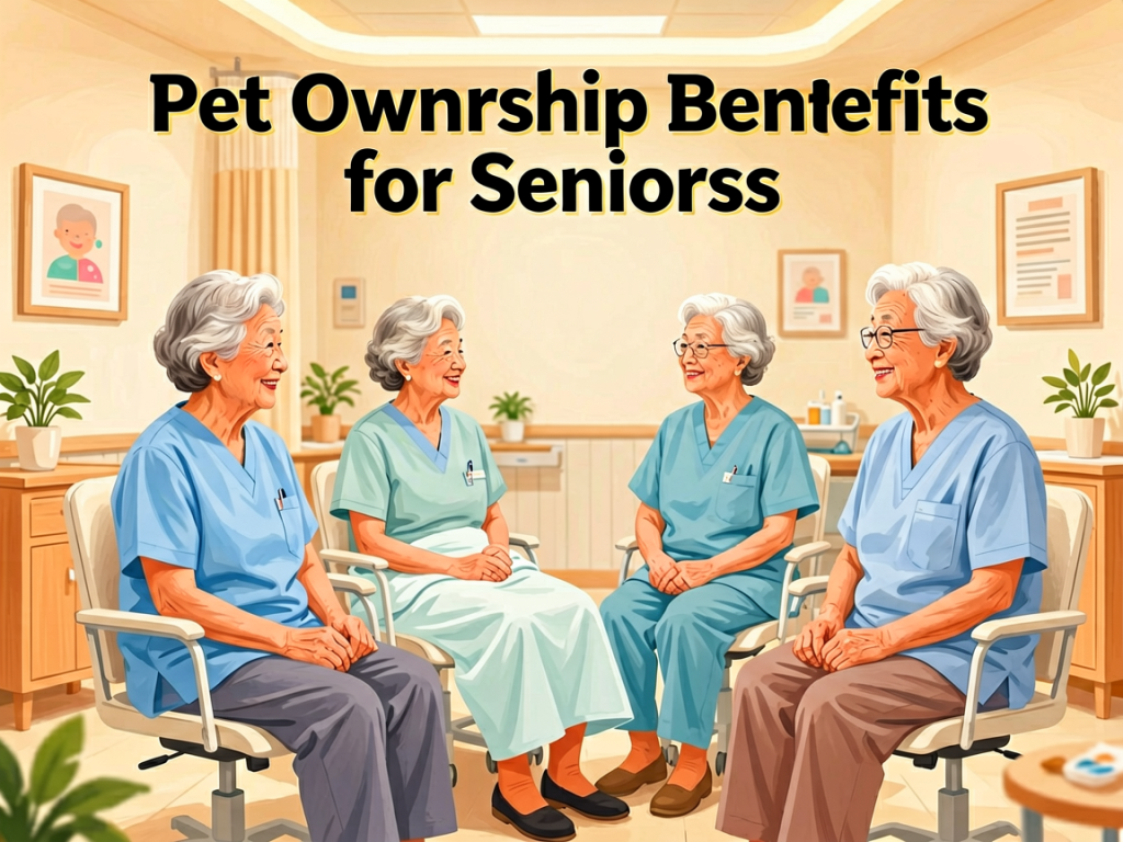 Senior health guide about Pet Ownership Benefits - medical illustration