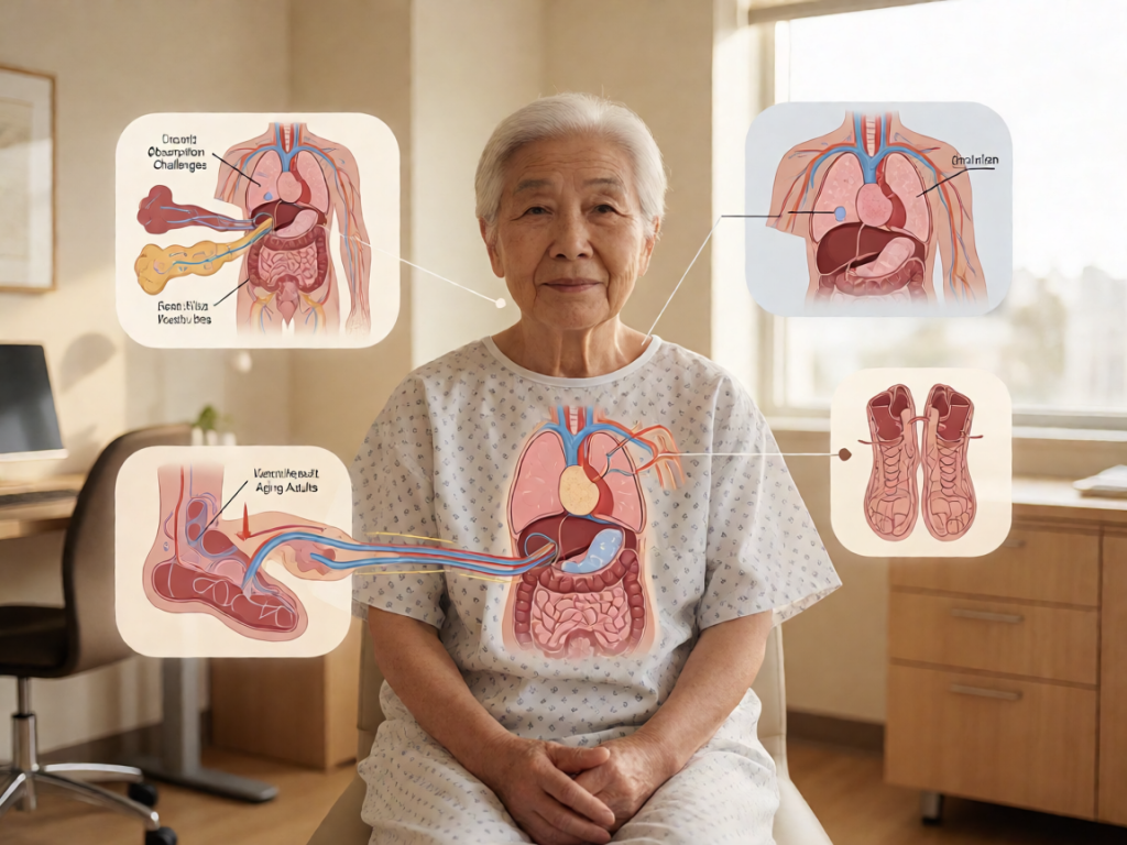 Senior health guide about B12 Absorption Challenges - medical illustration