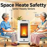 Senior health guide about Space Heater Safety - medical illustration