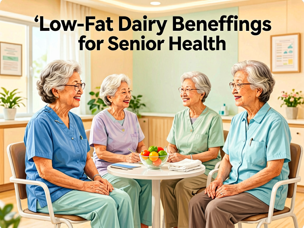 Senior health guide about Low-Fat Dairy Benefits - medical illustration