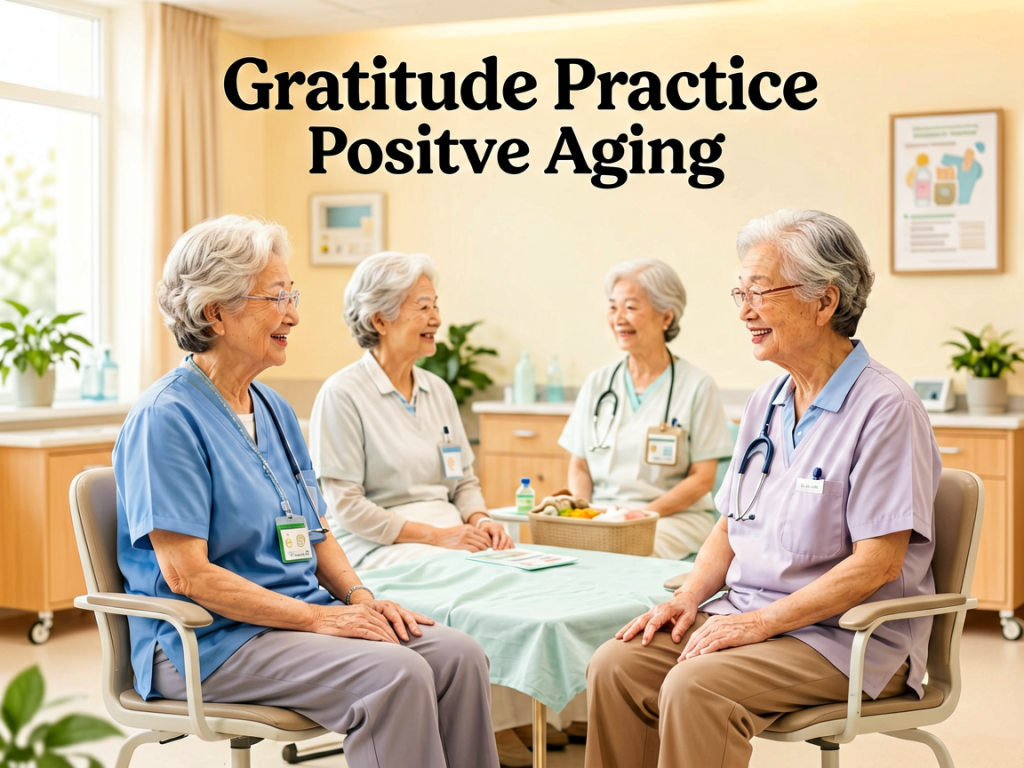 Senior health guide about Gratitude Practice for - medical illustration