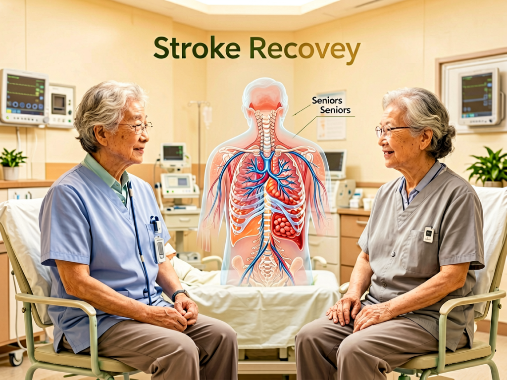 Senior health guide about Stroke Recovery for - medical illustration