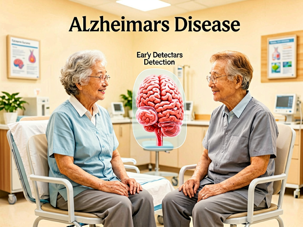 Senior health guide about Alzheimer's Disease Early - medical illustration