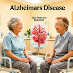 Senior health guide about Alzheimer's Disease Early - medical illustration