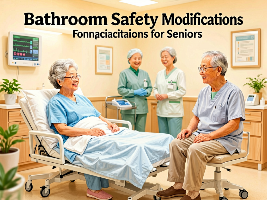 Senior health guide about Bathroom Safety Modifications - medical illustration