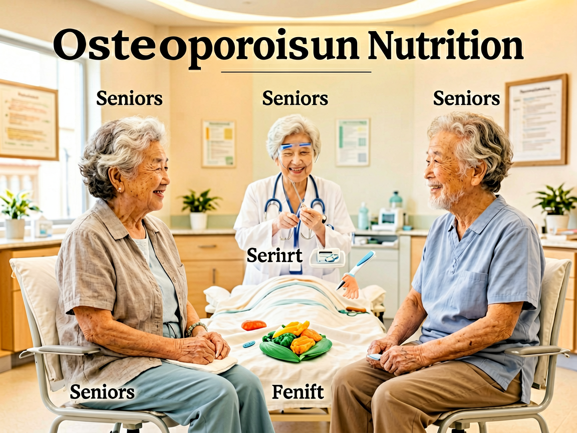 Senior health guide about Osteoporosis Diet and - medical illustration
