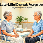 Senior health guide about Late-Life Depression Recognition - medical illustration
