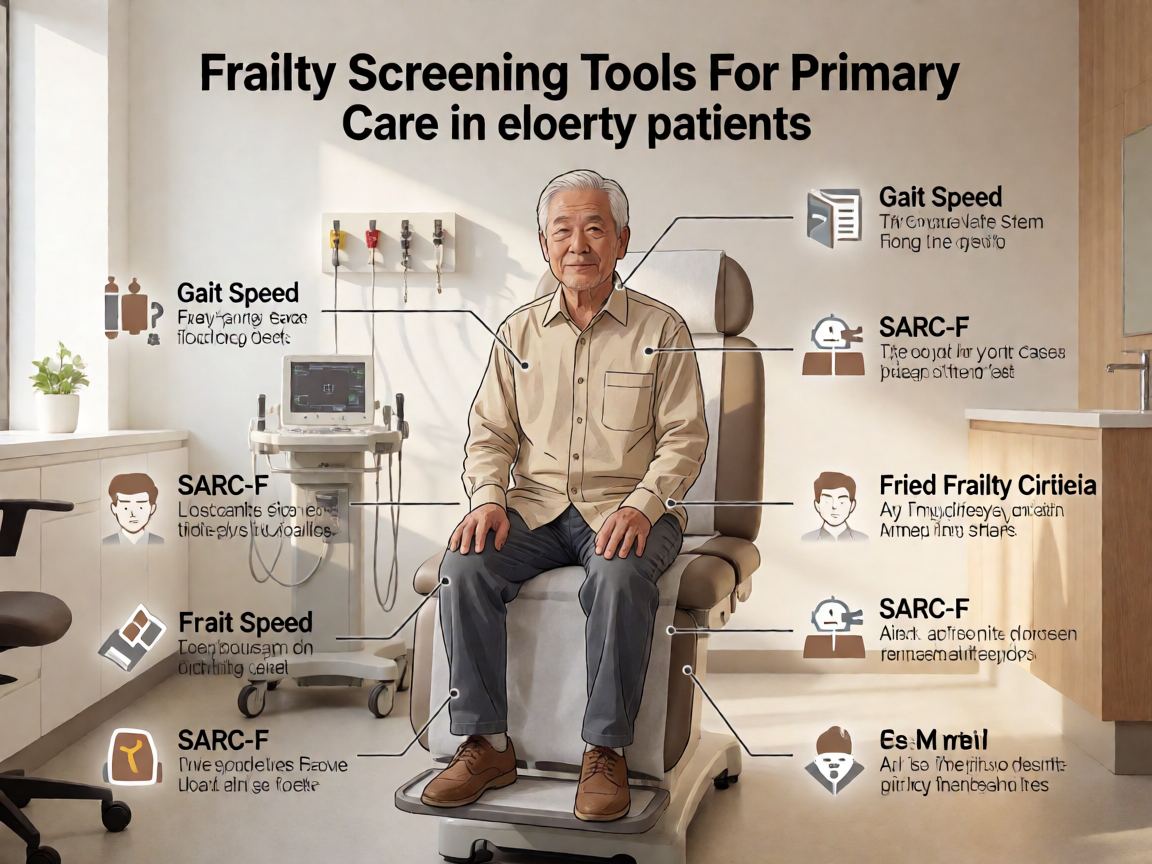Senior health guide about Frailty Screening Tools - medical illustration