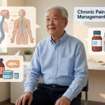 Senior health guide about Chronic Pain Management - medical illustration