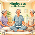 Senior health guide about Mindfulness Meditation for - medical illustration