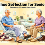 Senior health guide about Footwear and Shoe - medical illustration