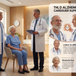 Senior health guide about Alzheimer's Caregiver Support - medical illustration