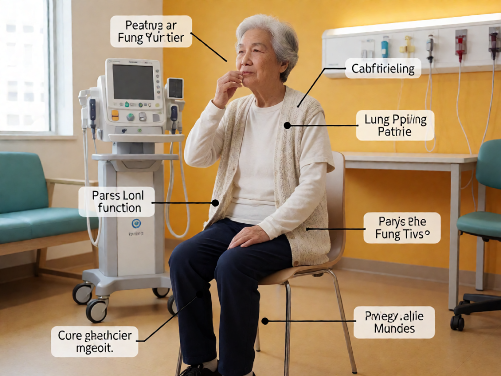 Senior health guide about COPD Breathing Exercises - medical illustration