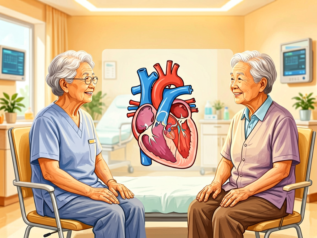 Senior health guide about Heart Disease Prevention - medical illustration