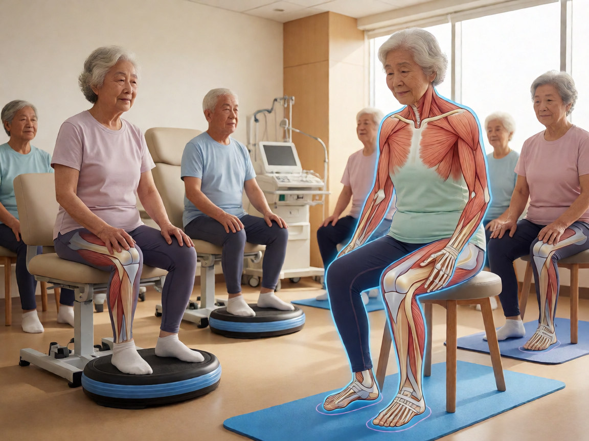 Senior health guide about Proprioceptive Balance Training - medical illustration