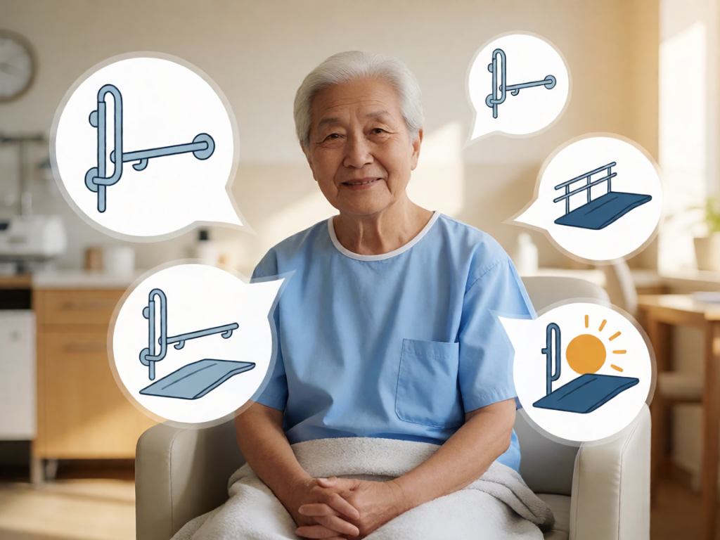 Senior health guide about Affordable Home Modifications - medical illustration