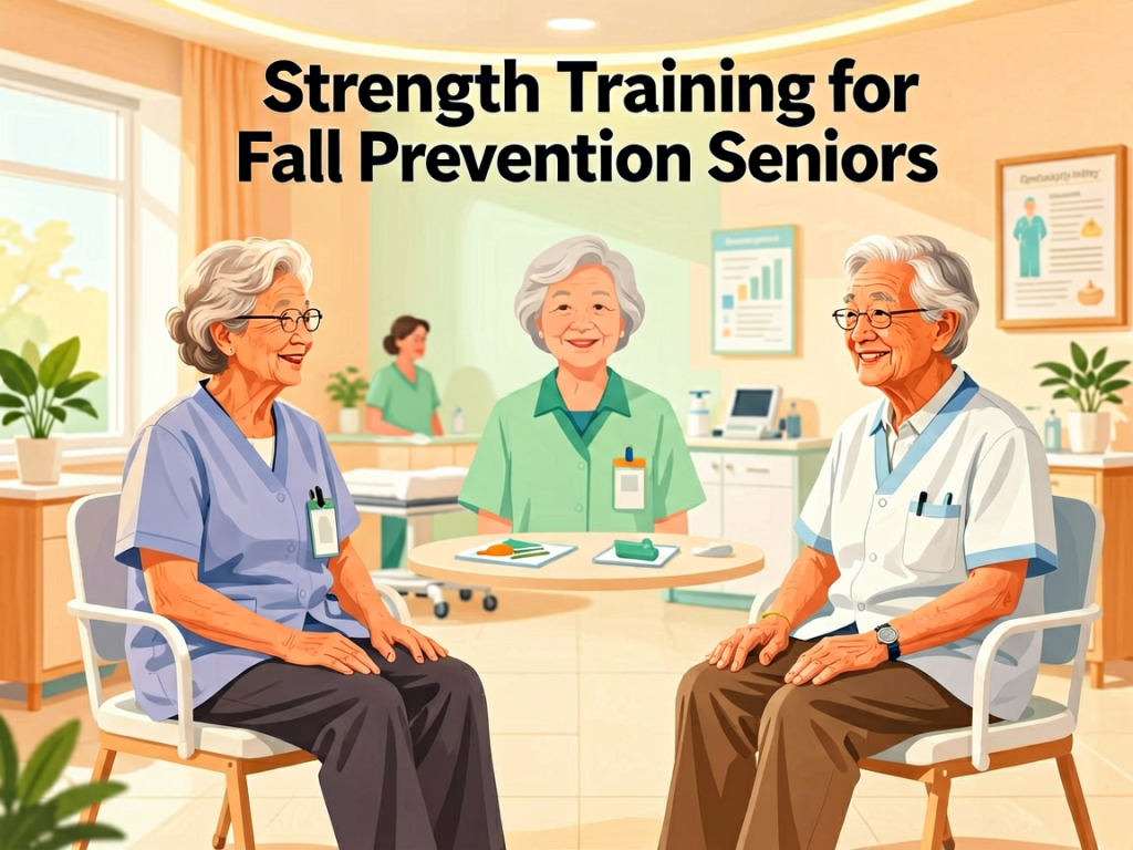 Senior health guide about Strength Training for - medical illustration