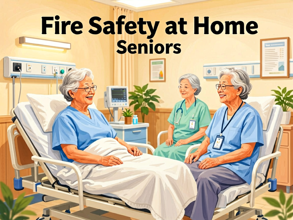 Senior health guide about Fire Safety at - medical illustration