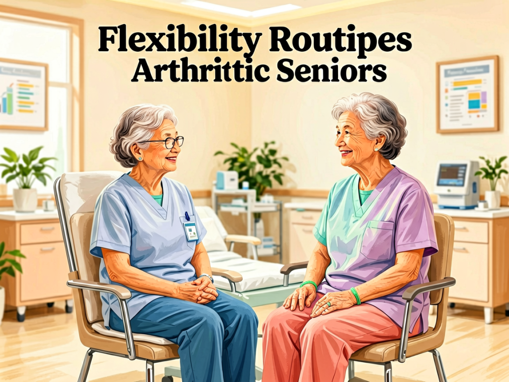 Senior health guide about Flexibility Routines for - medical illustration