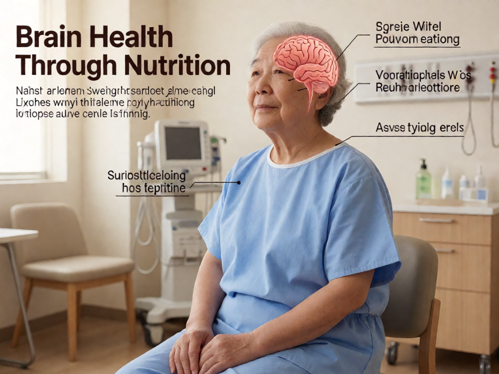 Senior health guide about Brain Health Through - medical illustration