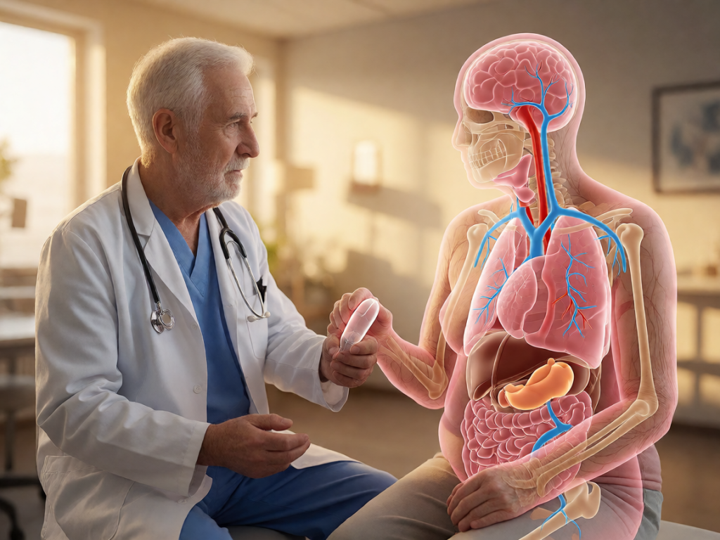 Senior health guide about Gout Management in - medical illustration