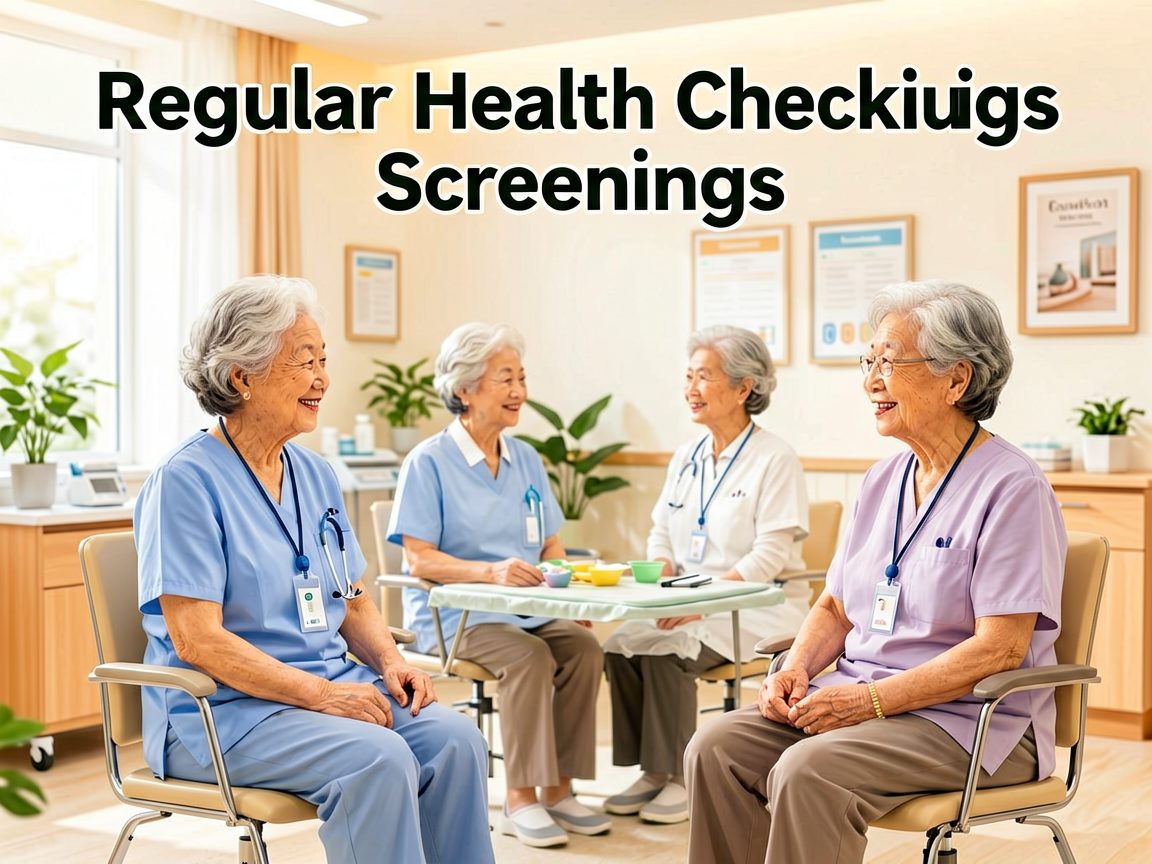 Senior health guide about Regular Health Checkups - medical illustration