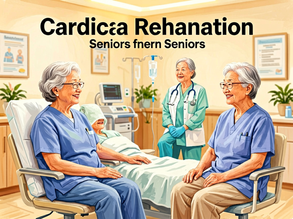Senior health guide about Cardiac Rehabilitation for - medical illustration