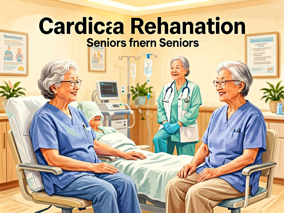 Senior health guide about Cardiac Rehabilitation for - medical illustration