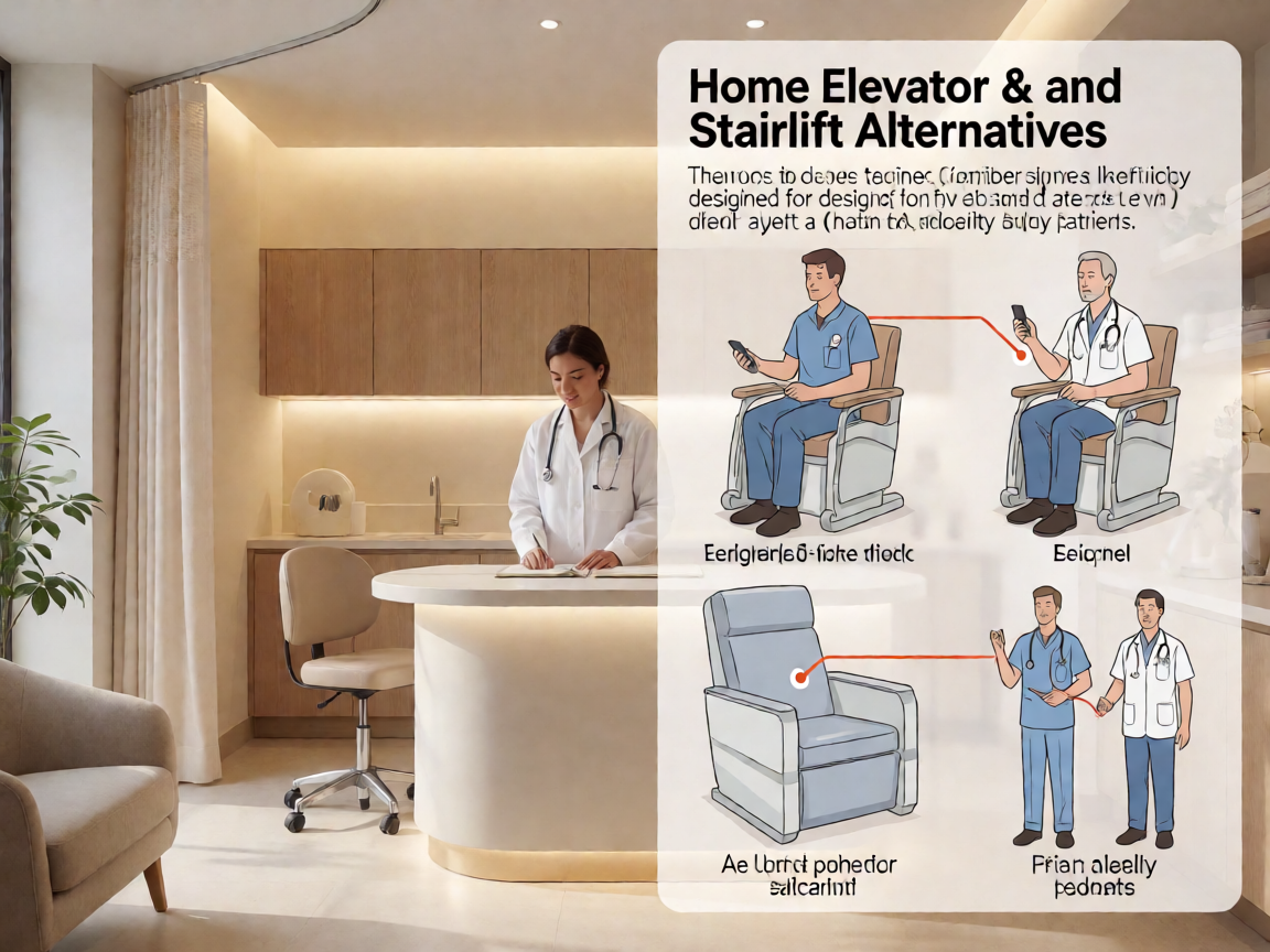 Senior health guide about Home Elevator and - medical illustration