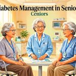 Senior health guide about Diabetes Management in - medical illustration