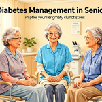 Senior health guide about Diabetes Management in - medical illustration