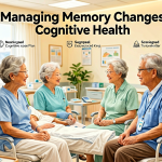 Senior health guide about Managing Memory Changes - medical illustration