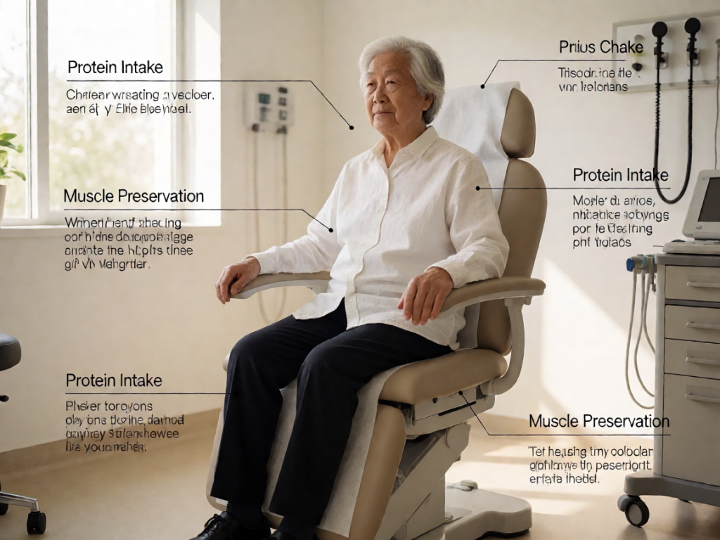 Senior health guide about Protein Intake for - medical illustration