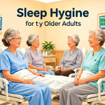 Senior health guide about Sleep Hygiene for - medical illustration