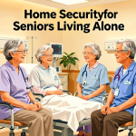 Senior health guide about Home Security for - medical illustration