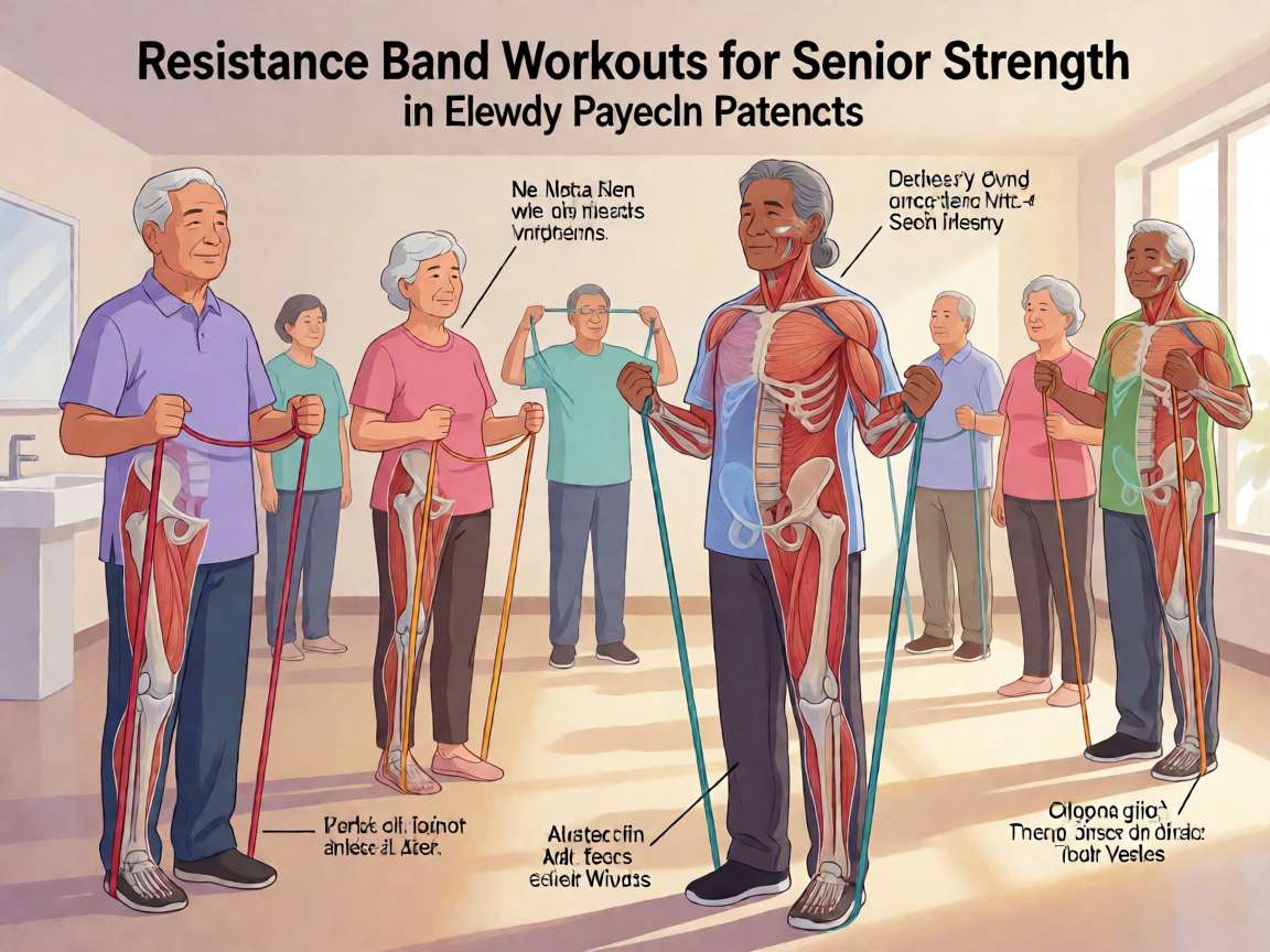 Senior health guide about Resistance Band Workouts - medical illustration