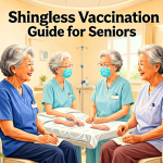 Senior health guide about Shingles Vaccination Guide - medical illustration