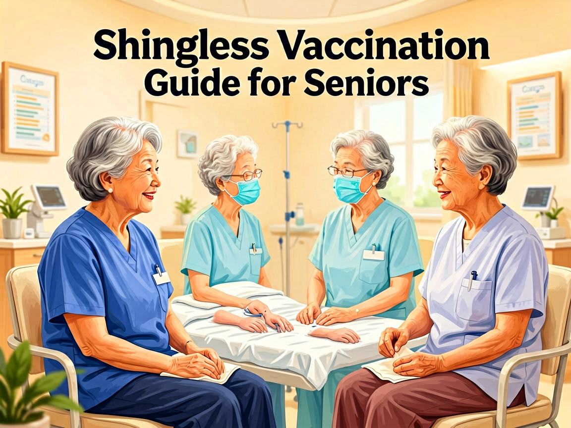 Senior health guide about Shingles Vaccination Guide - medical illustration