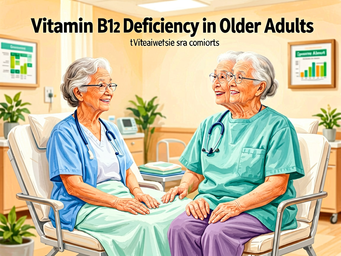 Senior health guide about Vitamin B12 Deficiency - medical illustration