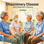 Senior health guide about Alzheimer Disease Early - medical illustration