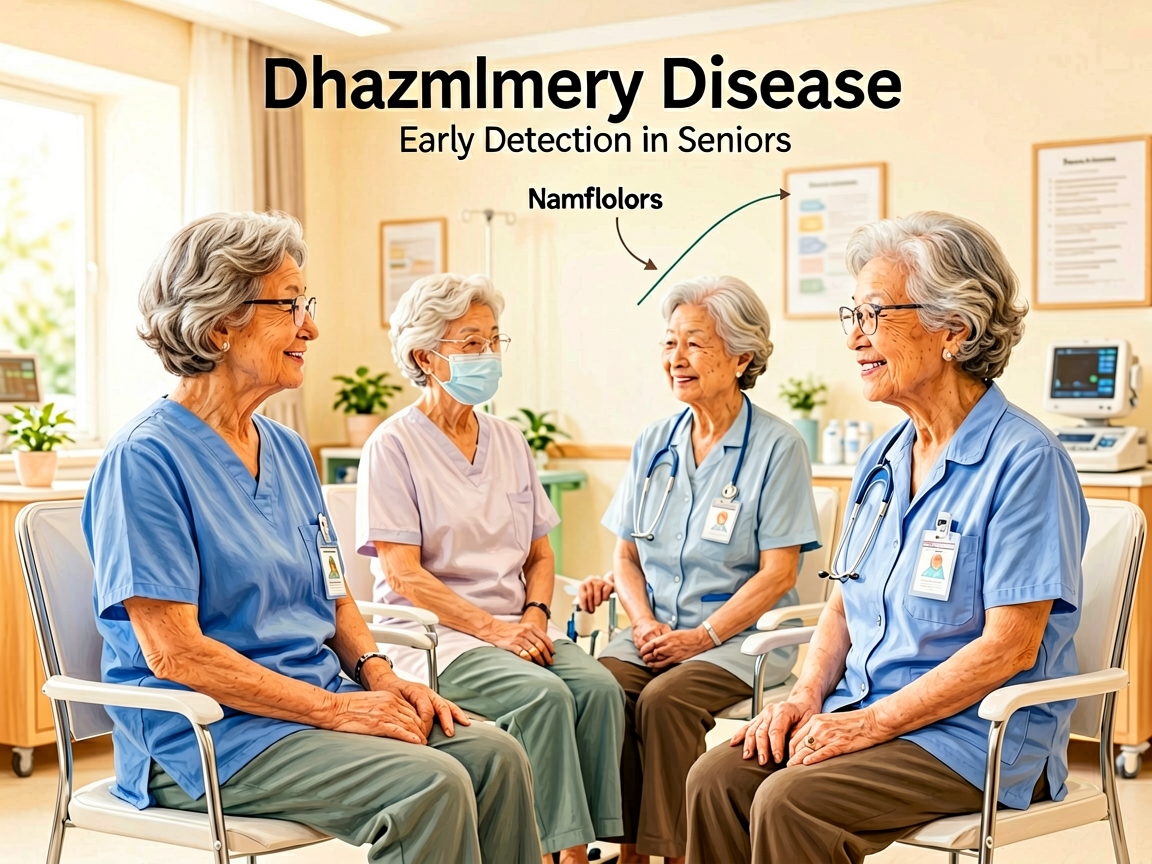 Senior health guide about Alzheimer Disease Early - medical illustration