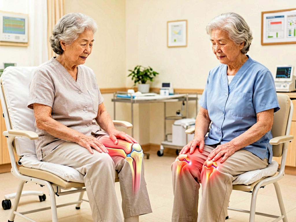 Senior health guide about Osteoarthritis and Joint - medical illustration