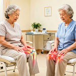 Senior health guide about Osteoarthritis and Joint - medical illustration