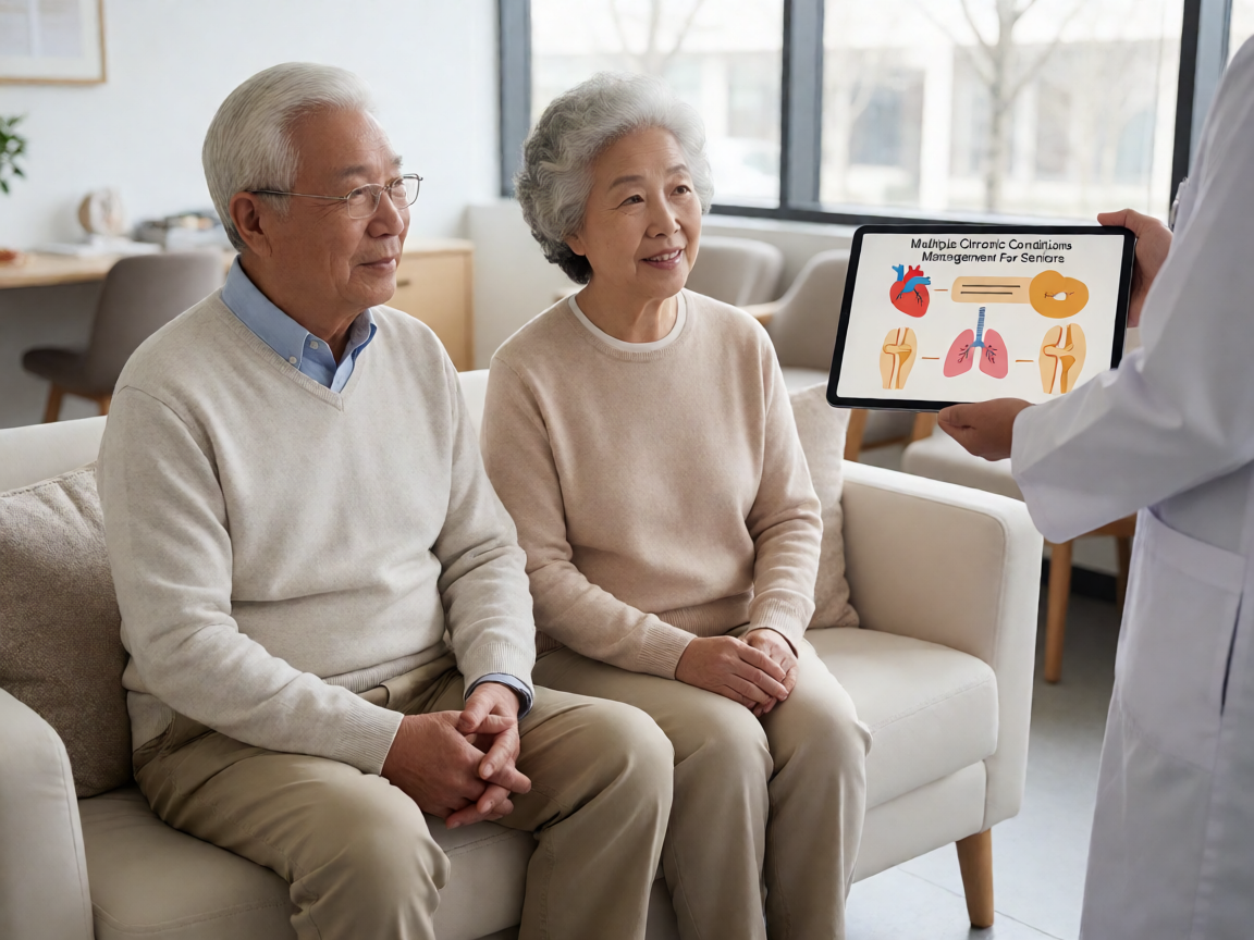 Senior health guide about Multiple Chronic Conditions - medical illustration